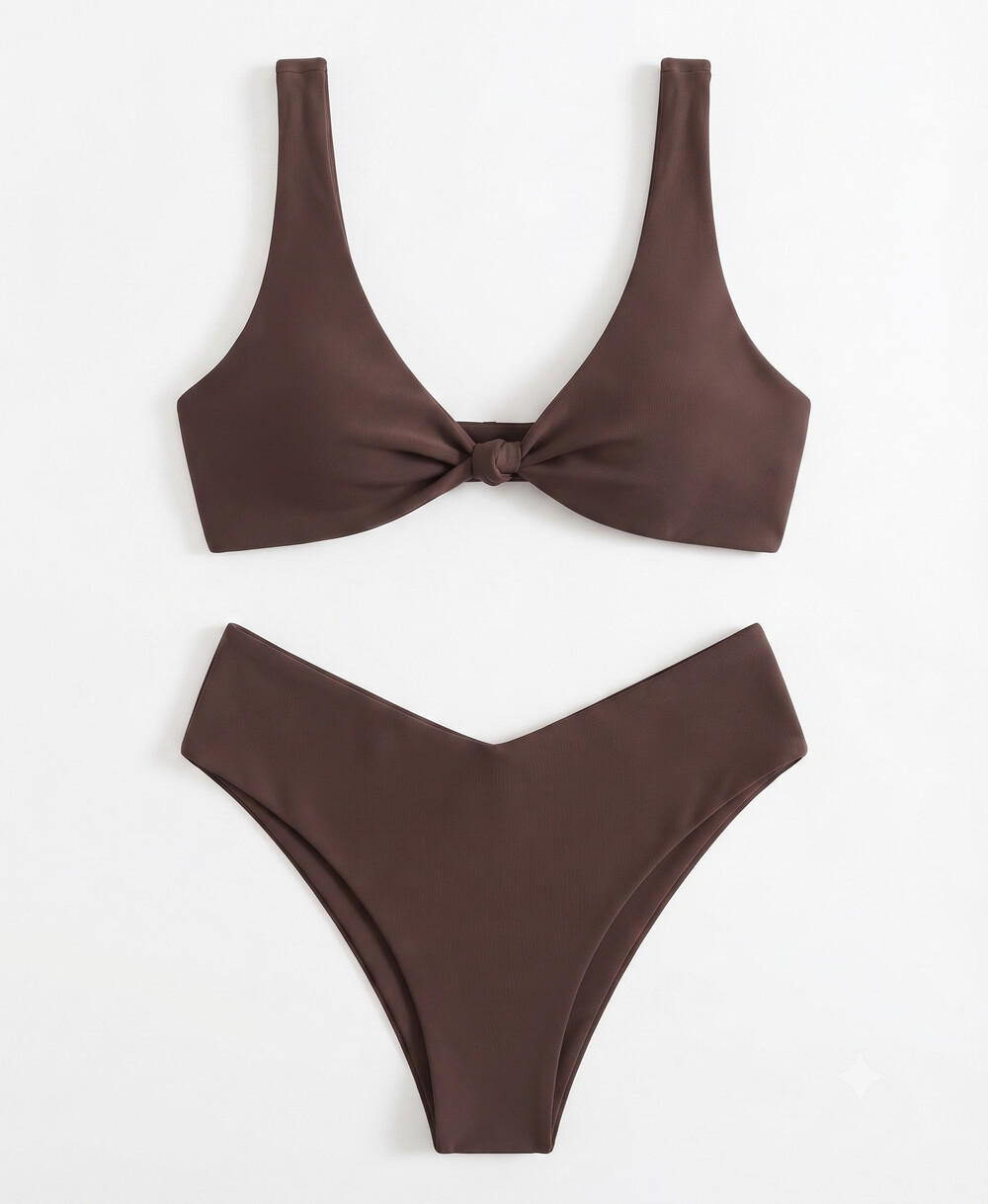 Women's Geluboao Brown Bikini Set – 2-Piece Swimsuit (Size S)